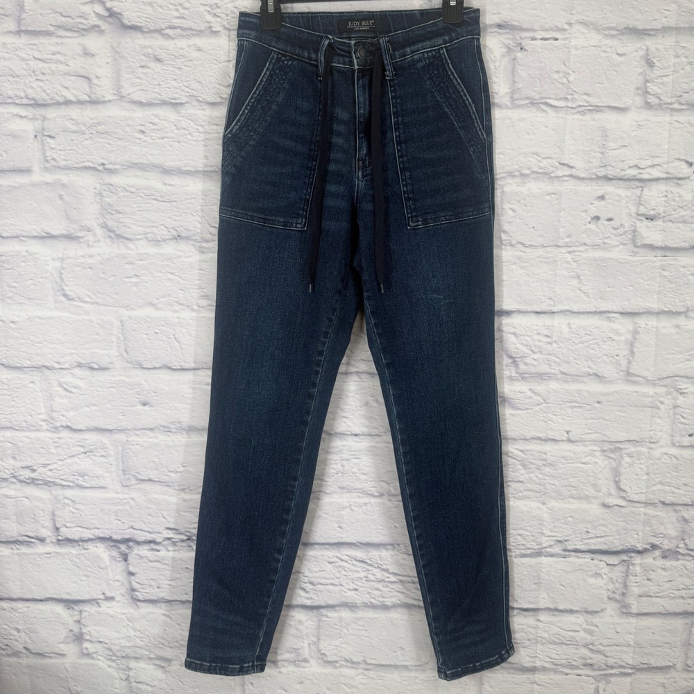 Judy Blue Jogger Jeans‎ Womens 1 / 25 Dark Wash JB88740 Drawstring High Rise